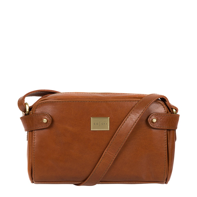 'Rivoli' Italian-Inspired Tan Leather Cross Body Bag