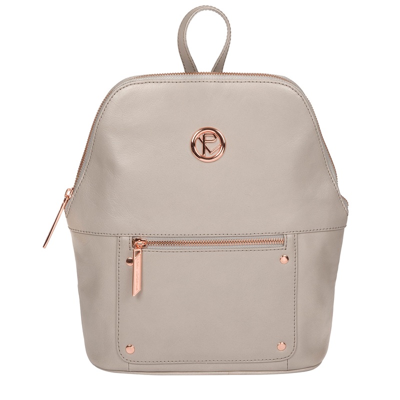 'Rubens' Grey Leather Backpack