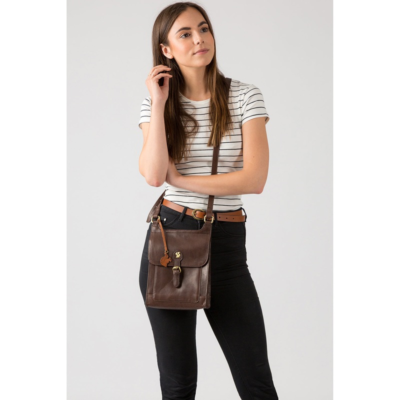 'Sasha' Dark Brown Leather Cross Body Bag