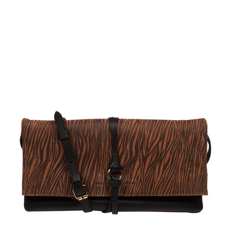 'Selene' Animal Print Nappa Leather Cross Body Clutch Bag