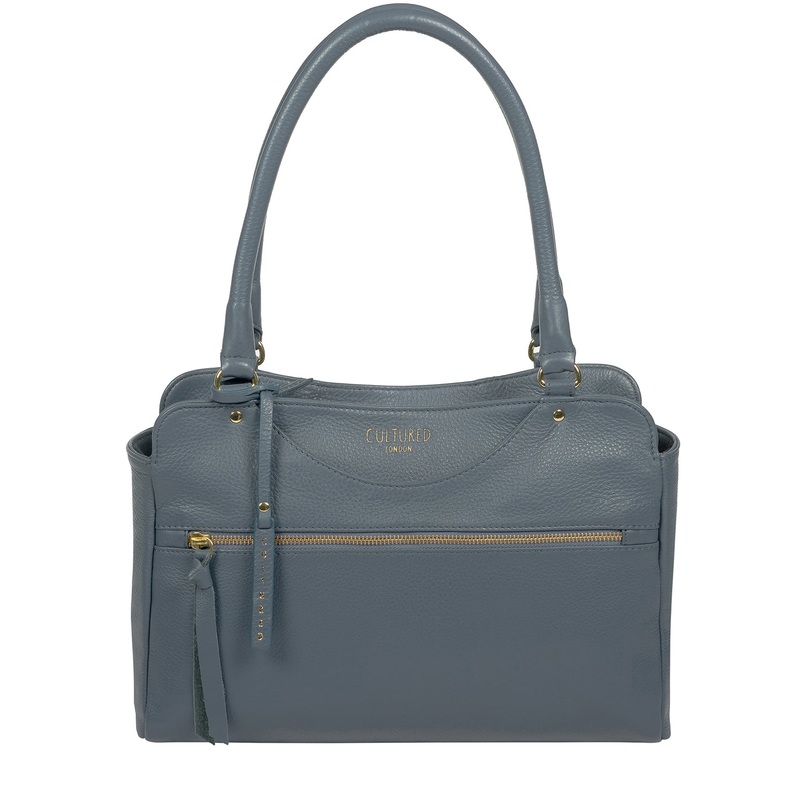 'Shadwell' Moonlight Blue Leather Handbag