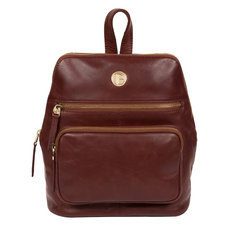 'Verbena' Chestnut Leather Backpack