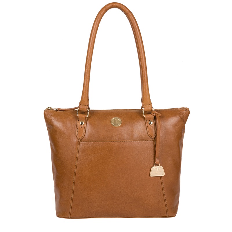 'Violet' Saddle Tan Leather Tote Bag