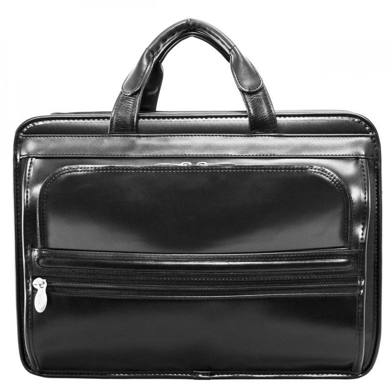 Elston 15.6" Leather Double Compartment Laptop Briefcase