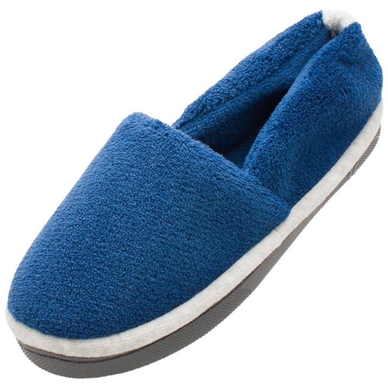 ISOTONER Women's Microterry Espadrille Slippers (X-Large - 9.5-10, Union Navy)