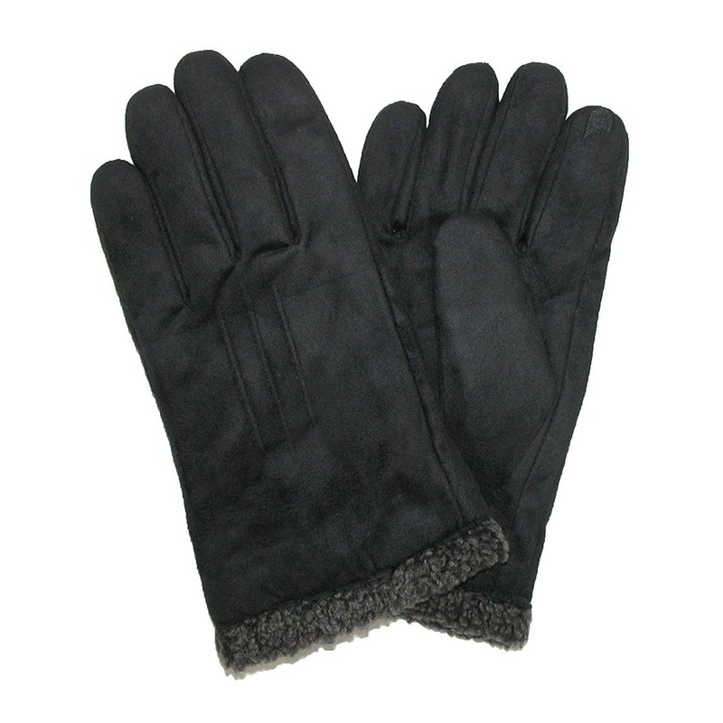 Men's Brushed Microfiber Touch Screen Gloves Large
