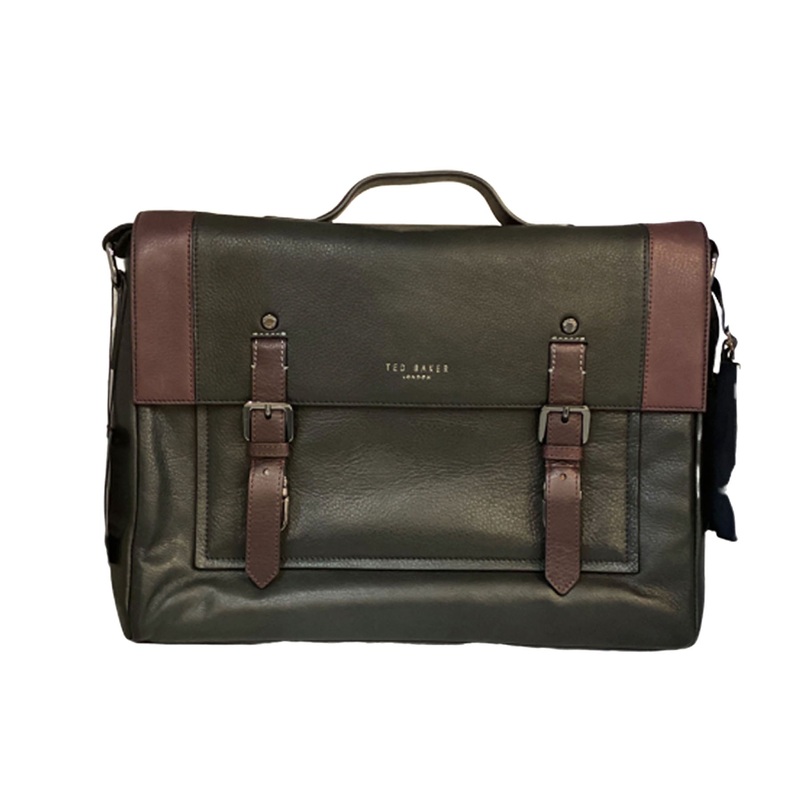 Tonal Leather Messenger Bag