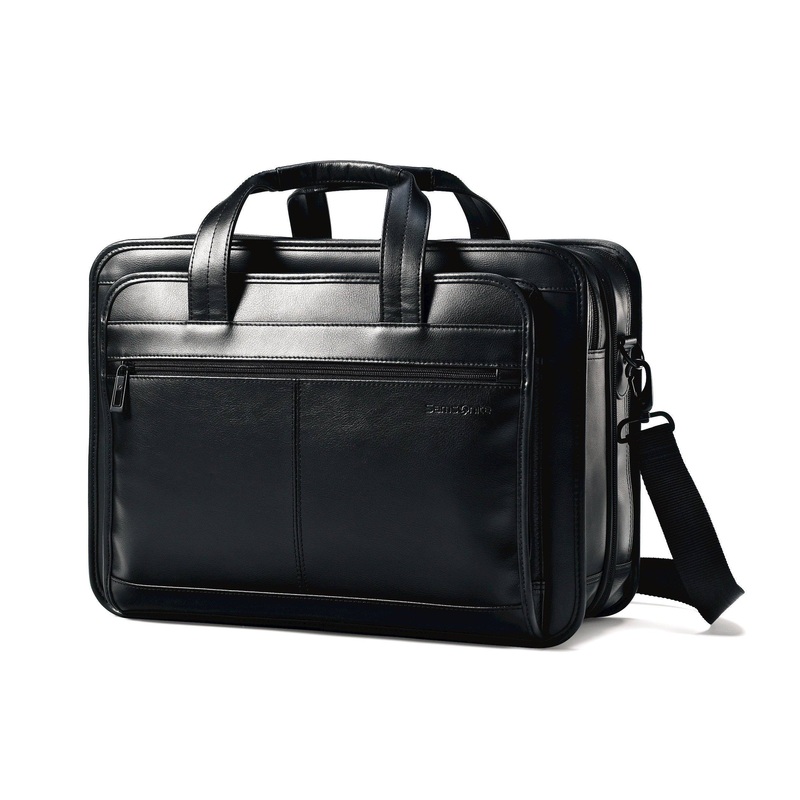 Leather Expandable Briefcase 17 inch