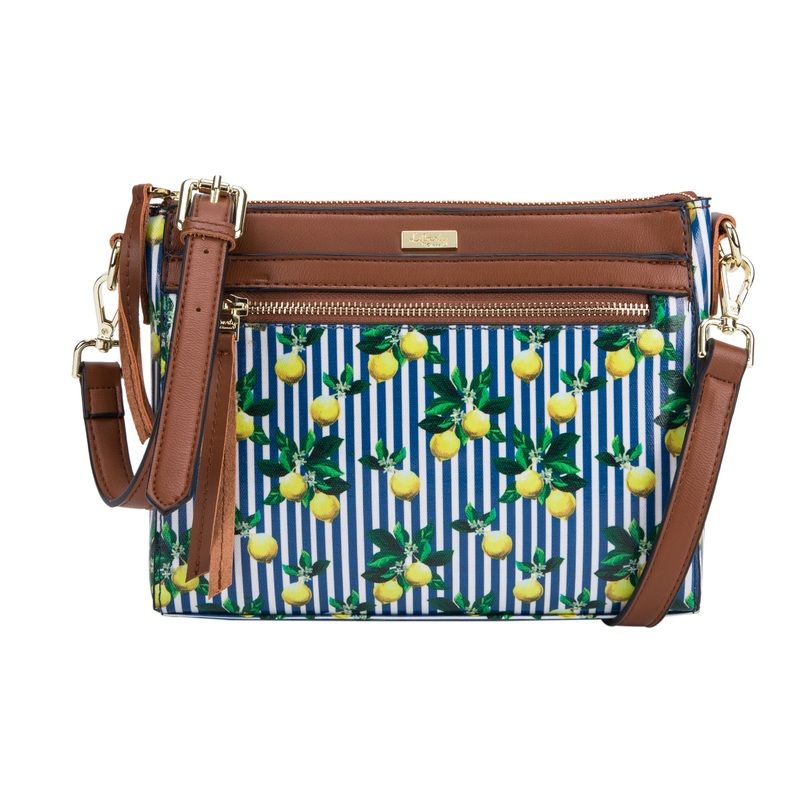 Lemon Stripe Crossbody Bag