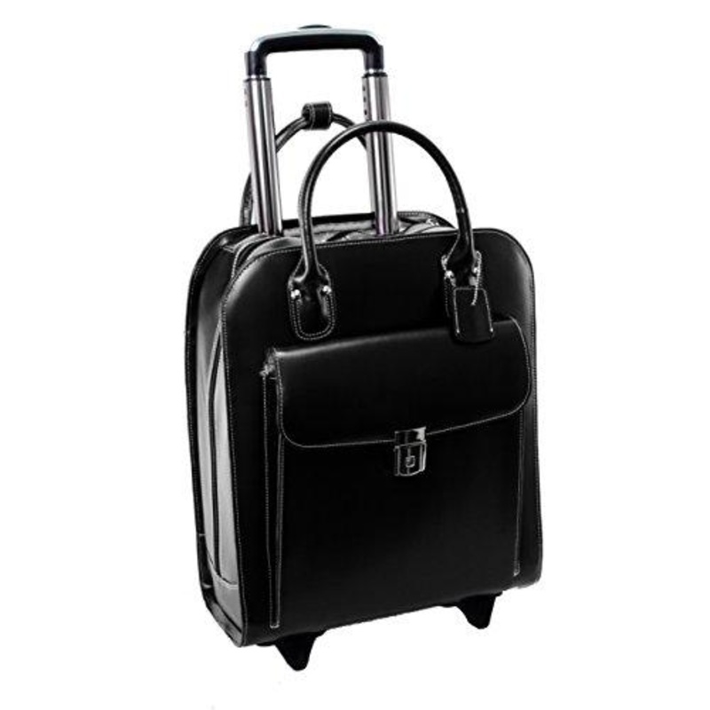 Uptown 15" Leather Vertical Wheeled Ladies' Laptop Briefcase