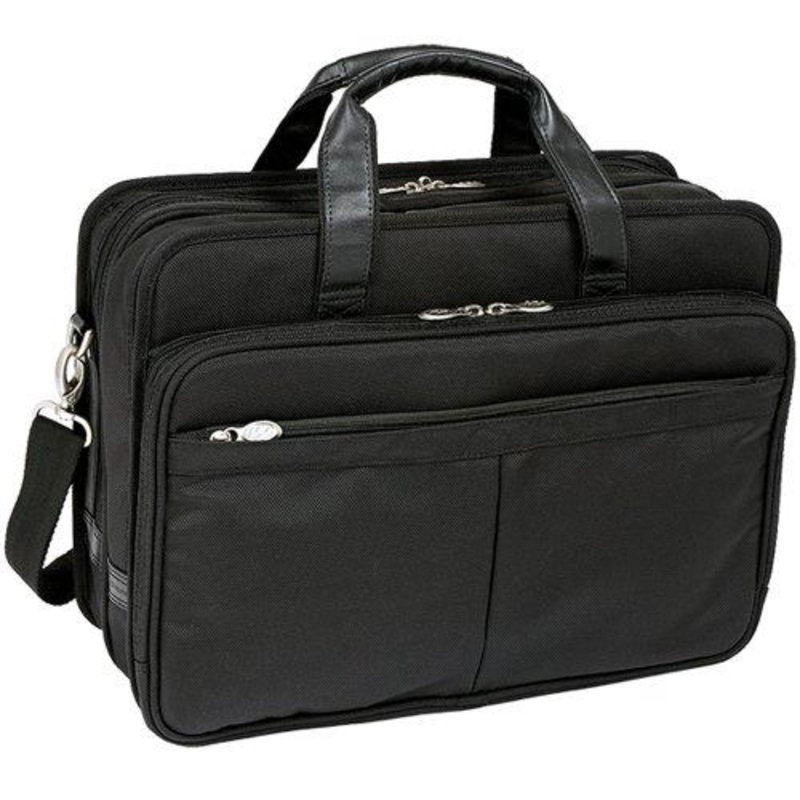 Walton 17" Nylon Expandable Double Compartment Laptop Briefcase w/ Removable Sleeve