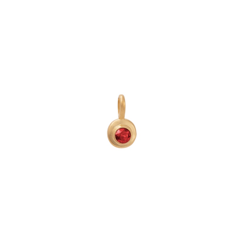 Kirstin Ash 18K Gold Vermeil Birthstone Charm - July (Ruby)  - Gold