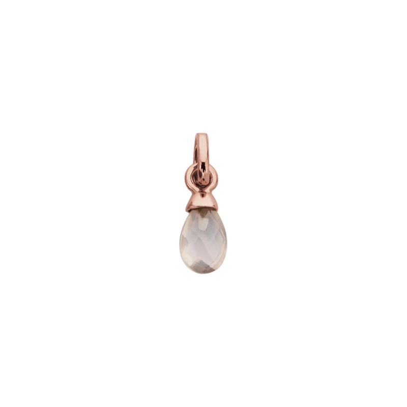 Kirstin Ash Rose Quartz (October) Gemstone Charm - 18K Rose Gold Vermeil