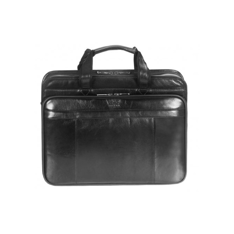 Mancini Leather Briefcase for Laptop and Tablet with Double Compartment (95832)