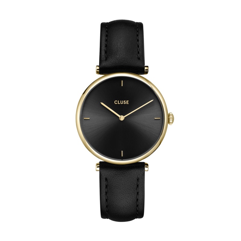 CLUSE Triomphe- Gold/ Black Leather