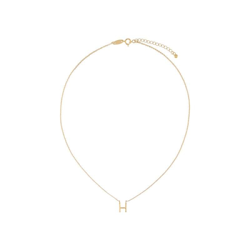 Elly Lou Timeless Initial Necklace - H- Gold
