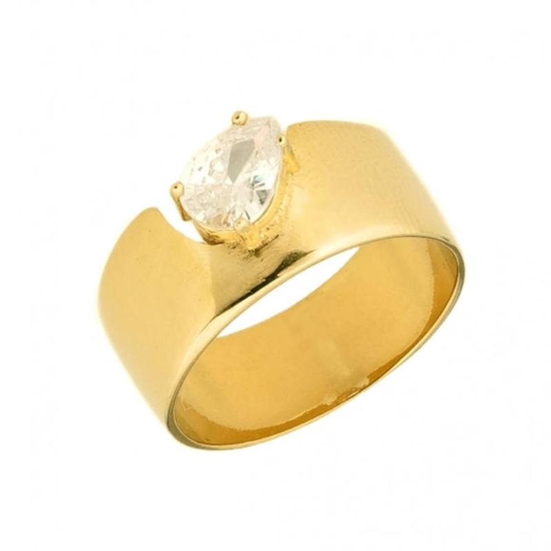 Gregio Color Me Yg Ring w/ White Cz - Gold