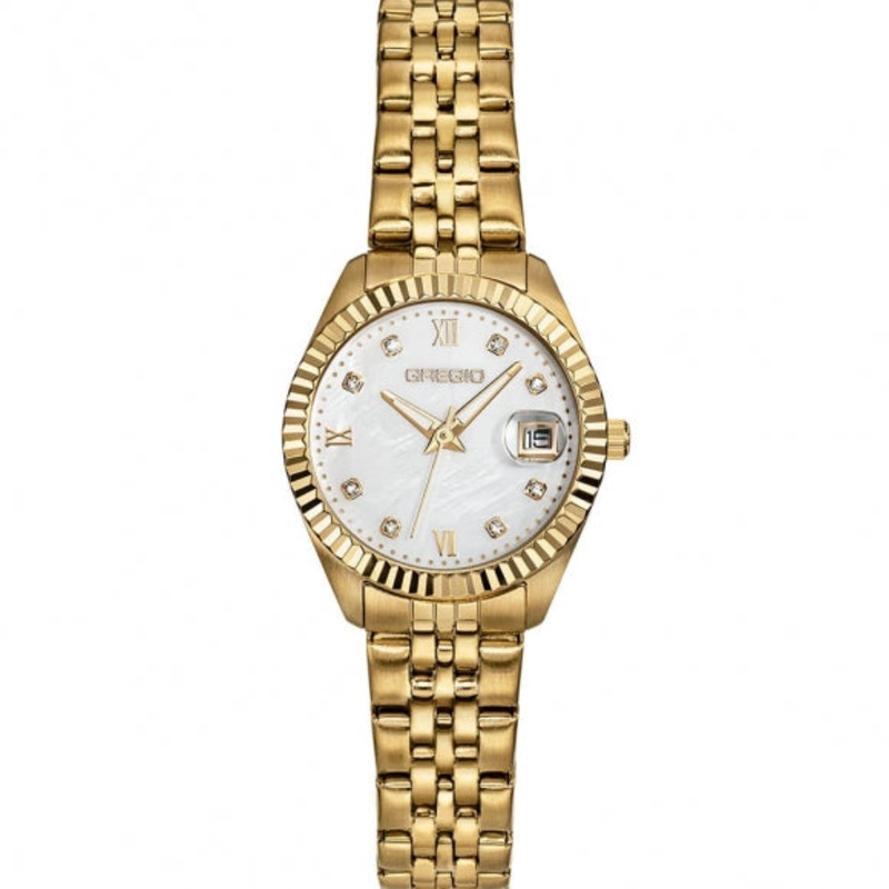 Gregio Mallory Petit Watch- Yellow Gold/White Face
