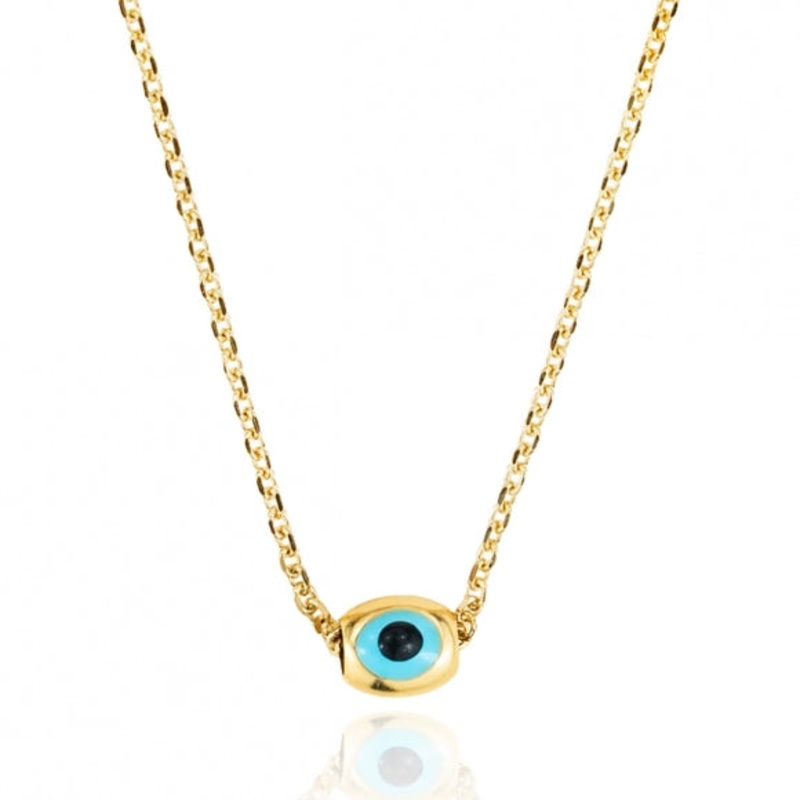 Gregio Simply Me/Tiny Shiny Necklace w/ Evil Eye - Gold