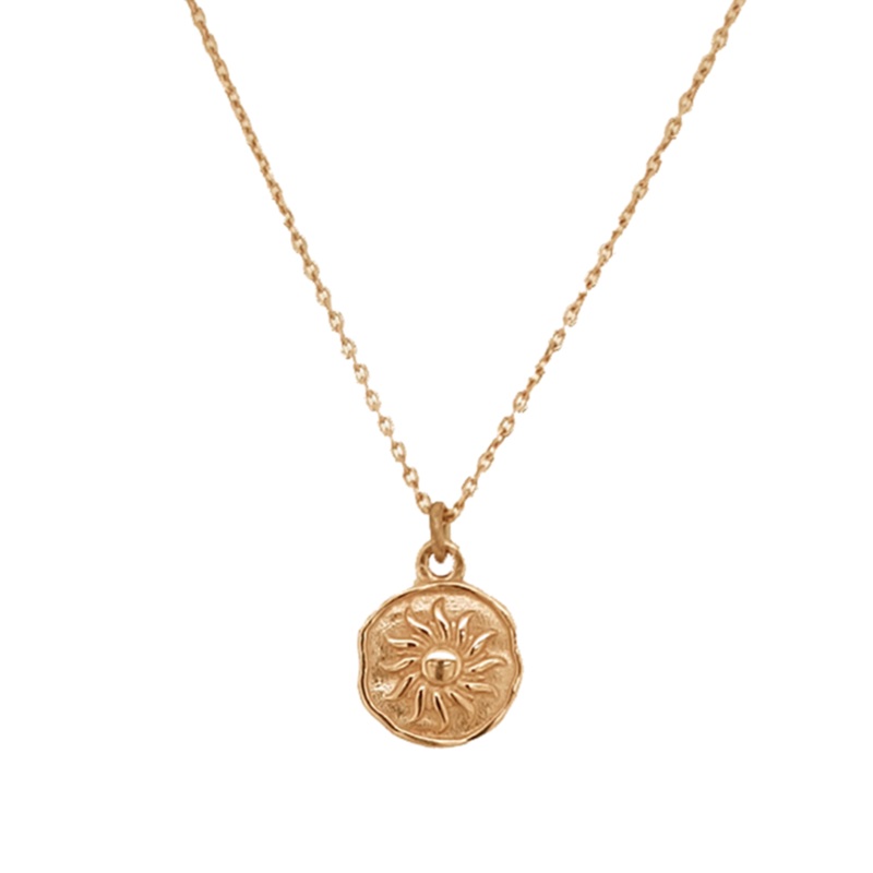 Gregio Symbolic Necklace w/ Sun Pendant - Gold