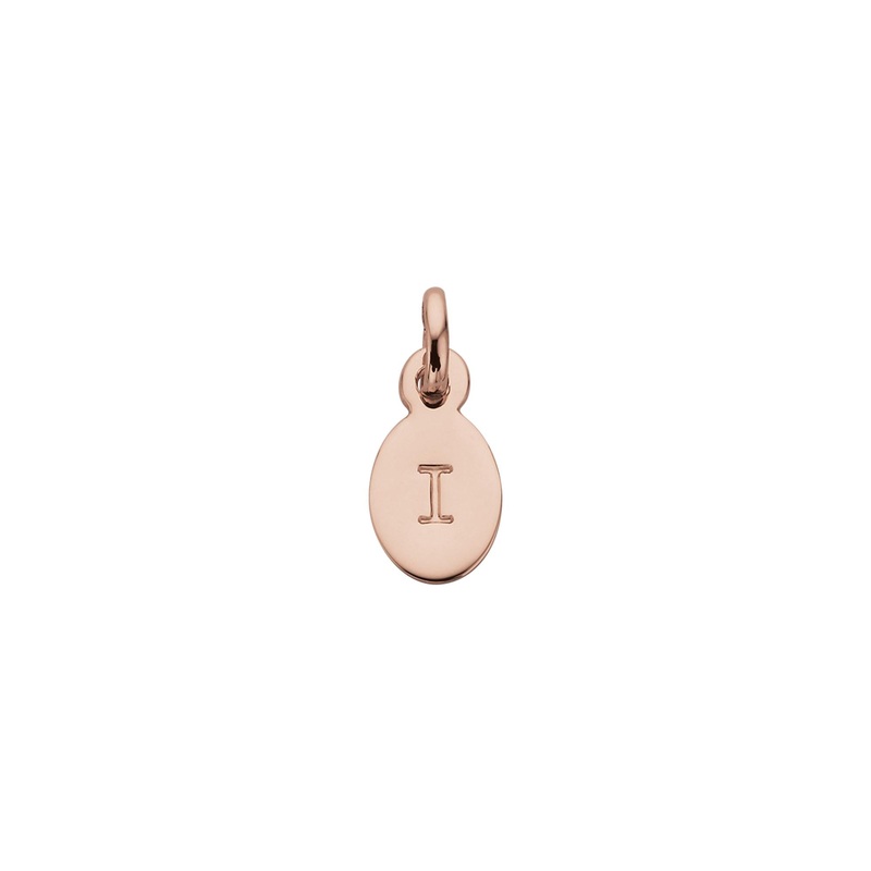 Kirstin Ash Initial Charm w/ 18K Rose Gold Vermeil - I