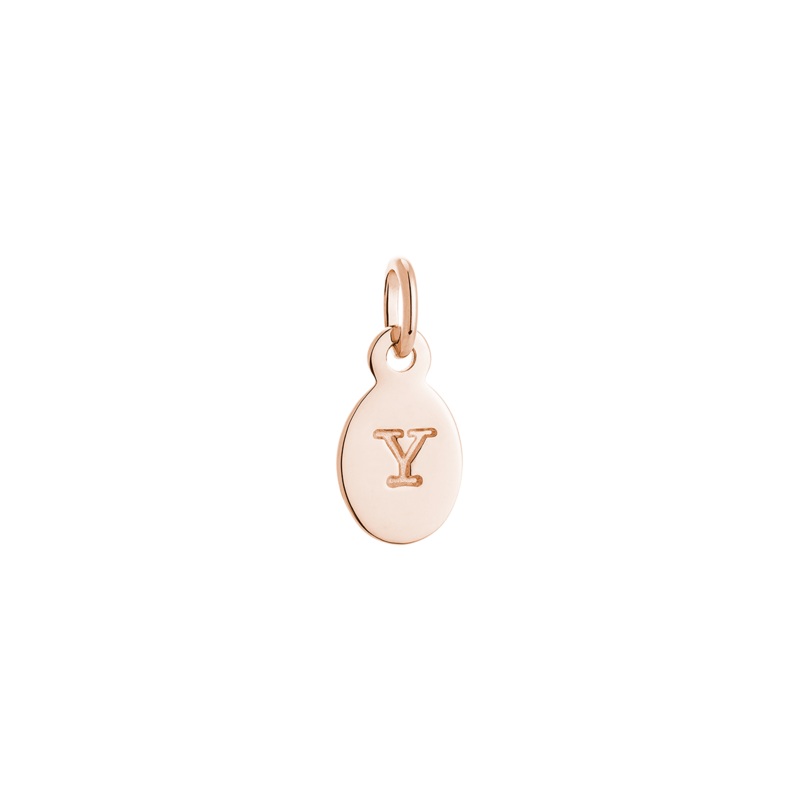 Kirstin Ash Initial Charm w/ 18K Rose Gold Vermeil - Y
