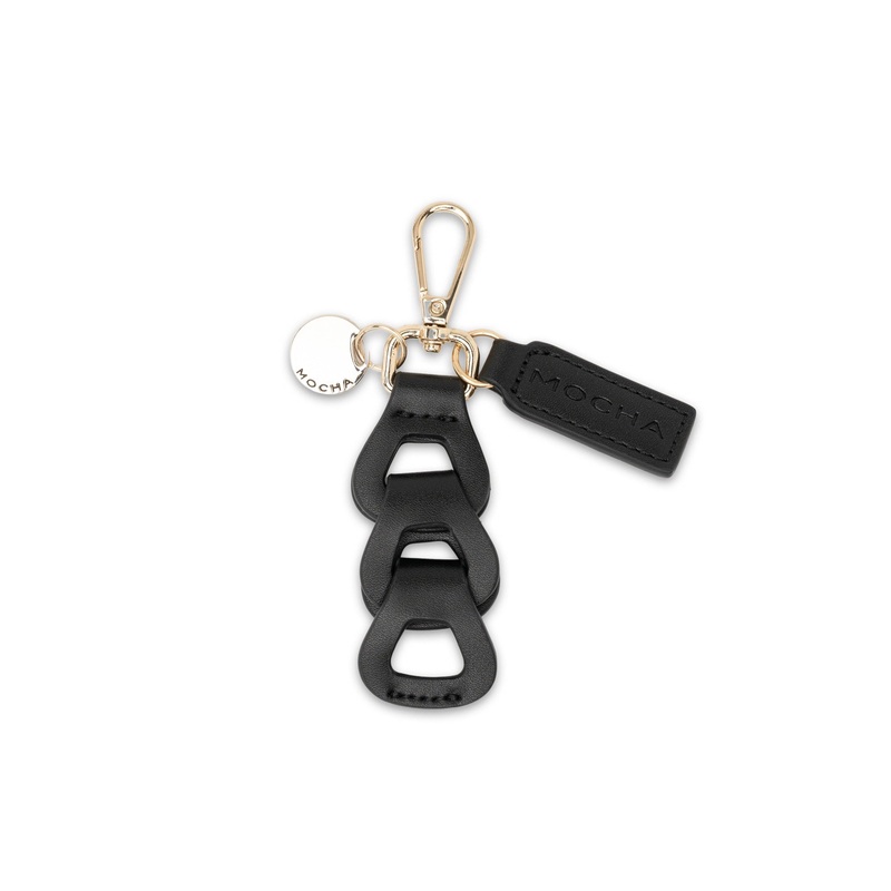 Mocha Avery Loop Keyring- Black