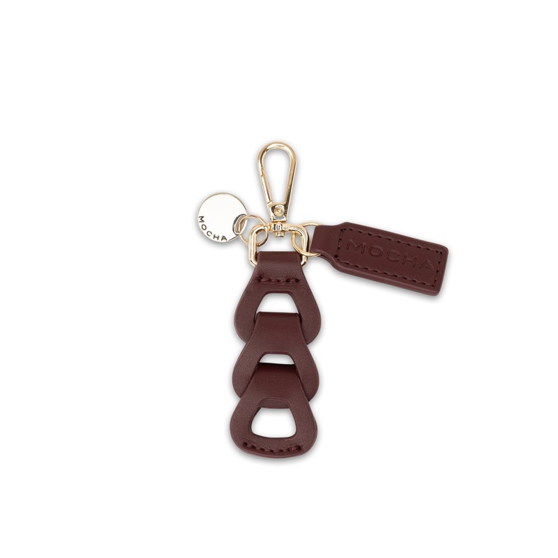 Mocha Avery Loop Keyring- Burgundy