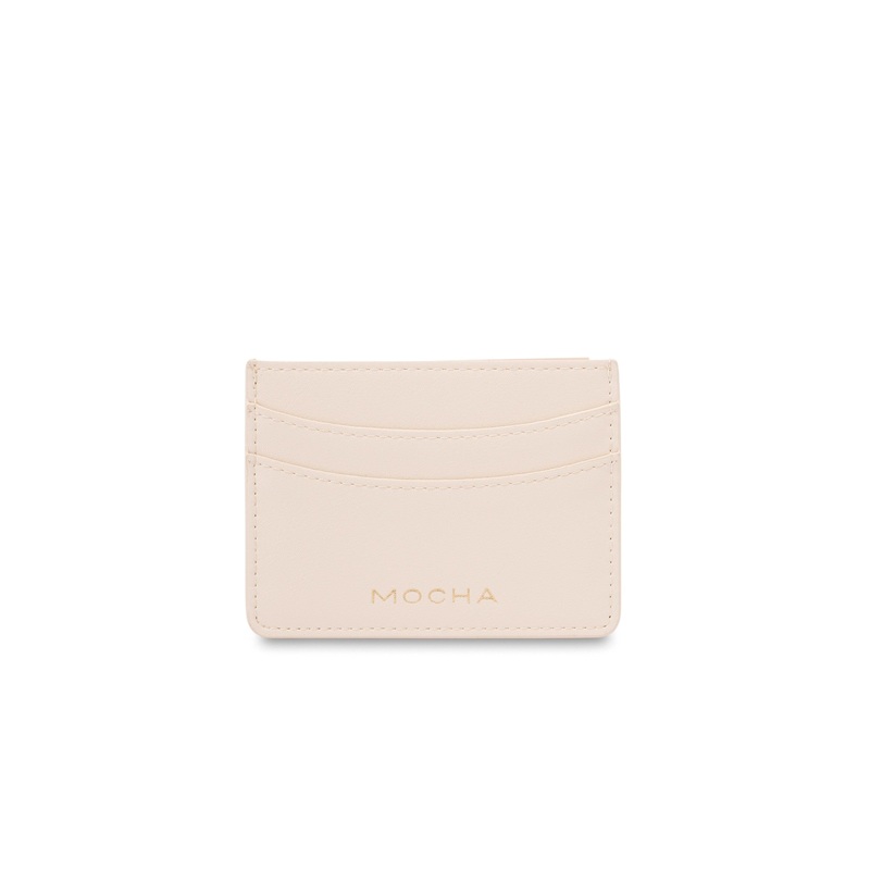 Mocha Donnette Simple Card Holder - Cream