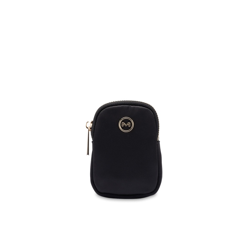 Mocha Ebby Mini Pouch- Black/ Gold