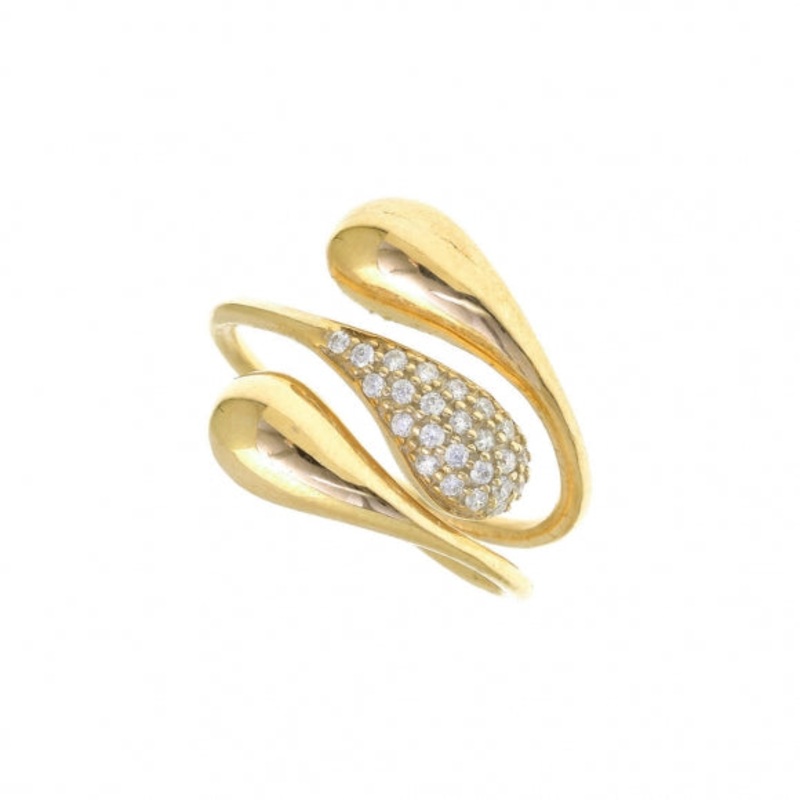 Mocha Gregio Wanna Glow Ring w/ Cz - Gold