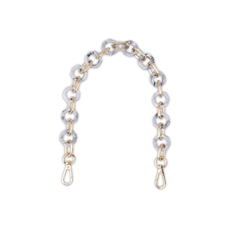 Mocha Hexagon Marble Chain - Grey