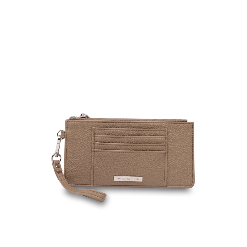 Mocha Longline Coin Card Holder - Taupe