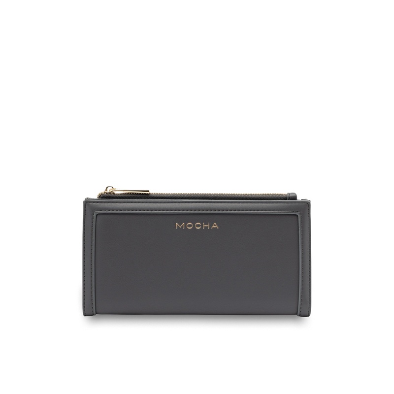 Mocha Stella Long Wallet- Slate Grey