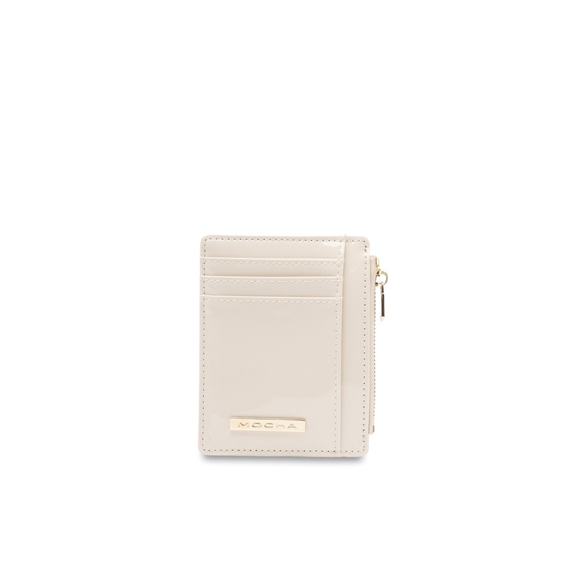 Mocha Willow Patent Card Holder - Oat
