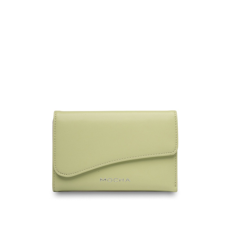 Mocha Zoe Wavy Wallet - Wasabi