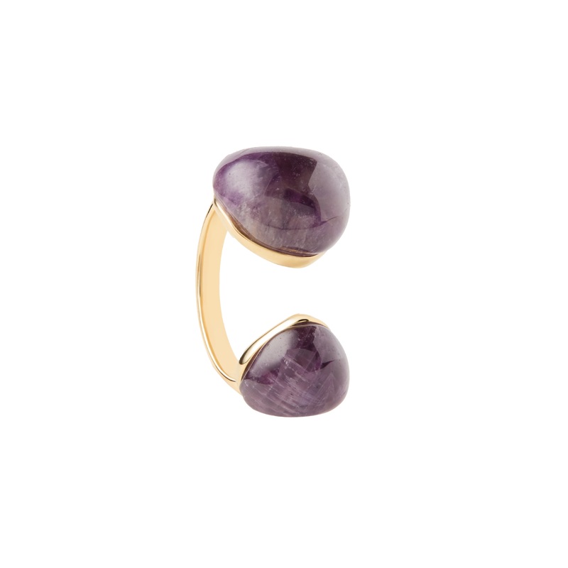 PDPAOLA Amethyst Gravity Ring - Gold