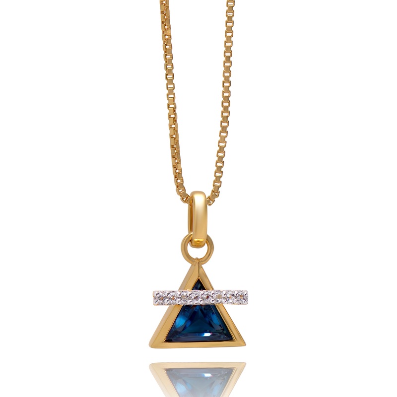 Rachel Jackson Elements Air Sign London Blue Topaz Necklace - Gold