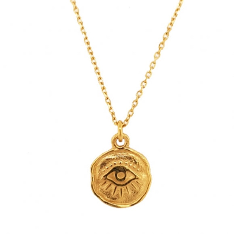 Gregio Funky Metal/ Symbolic Eye Necklace - Gold