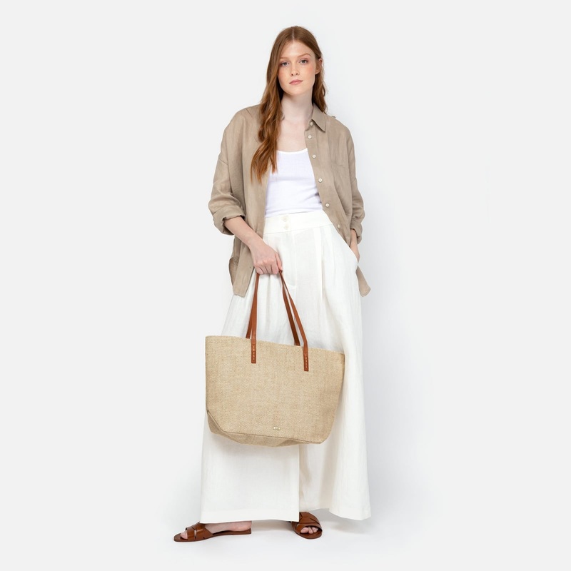 Paraiso bolso shopper grande efecto rafia