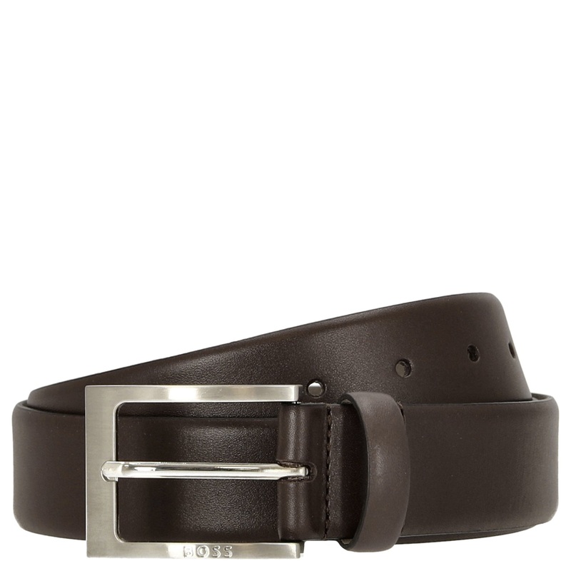 BOSS Barnabie - Ledergrtel mit Dornschliee 3.5 cm (dark brown, 100 cm)