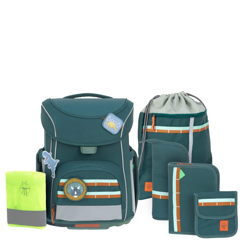 Lssig School Set Slim Unique - Schulranzen Set 7tlg. (Dark Green)