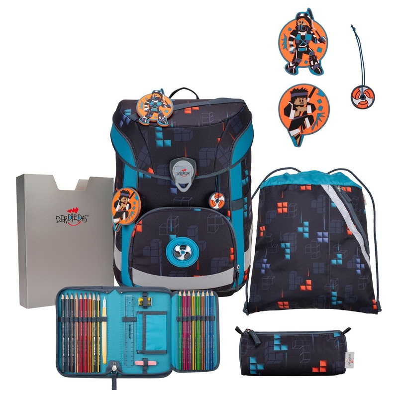 DerDieDas ErgoFlex Easy - Schulranzen Set 5tlg. 950 g (Ninja Fighter)