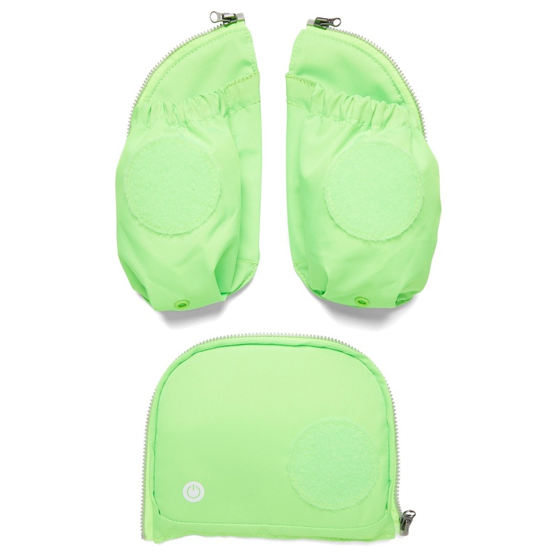Ergobag Zubehr Pack/Cubo/Cubo Light/Wide Fluo LED - Seitentaschen Zip-Set 3tlg. (grn)