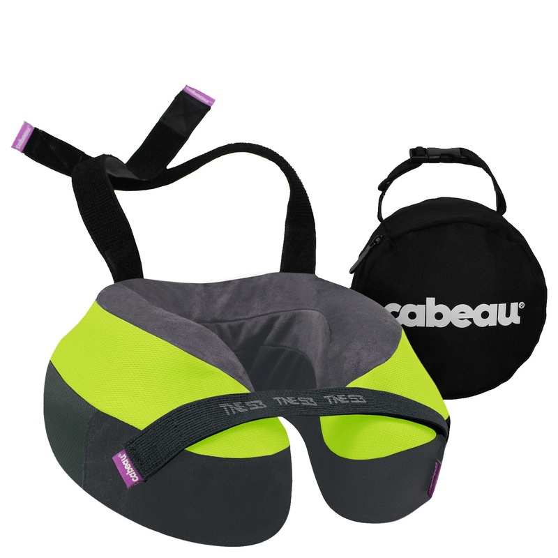 Cabeau The Neck's Evolution S3 - Nackenkissen inkl. Ohrstpsel 25 cm (dark grey/neon yellow/vegas)
