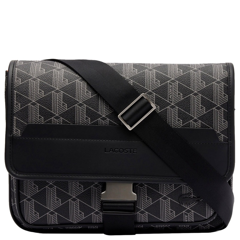 Lacoste The Blend Messenger - Umhngetasche L 29 cm (monogram noir gris)
