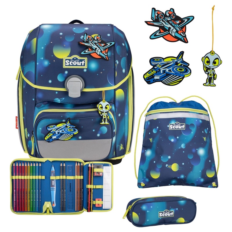 Scout Genius Exklusiv LED - Schulranzen Set 4tlg. (Planets)