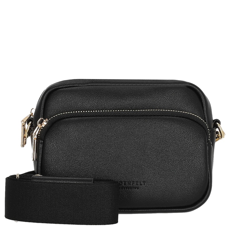 Seidenfelt Heby - Schultertasche 18 cm (black/gold)