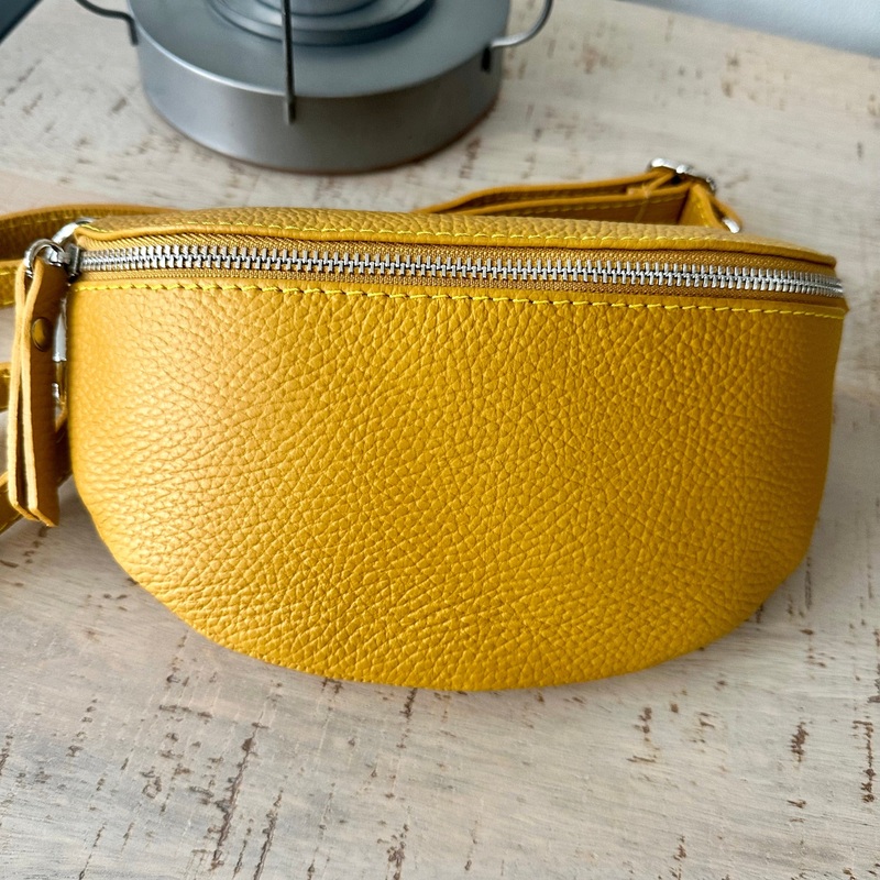 Mustard Italian leather Bum Bag / Chest Bag / Sling Bag