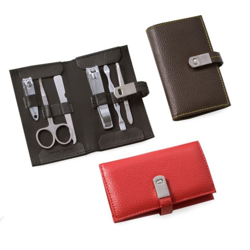 6 Piece Leather Manicure Set